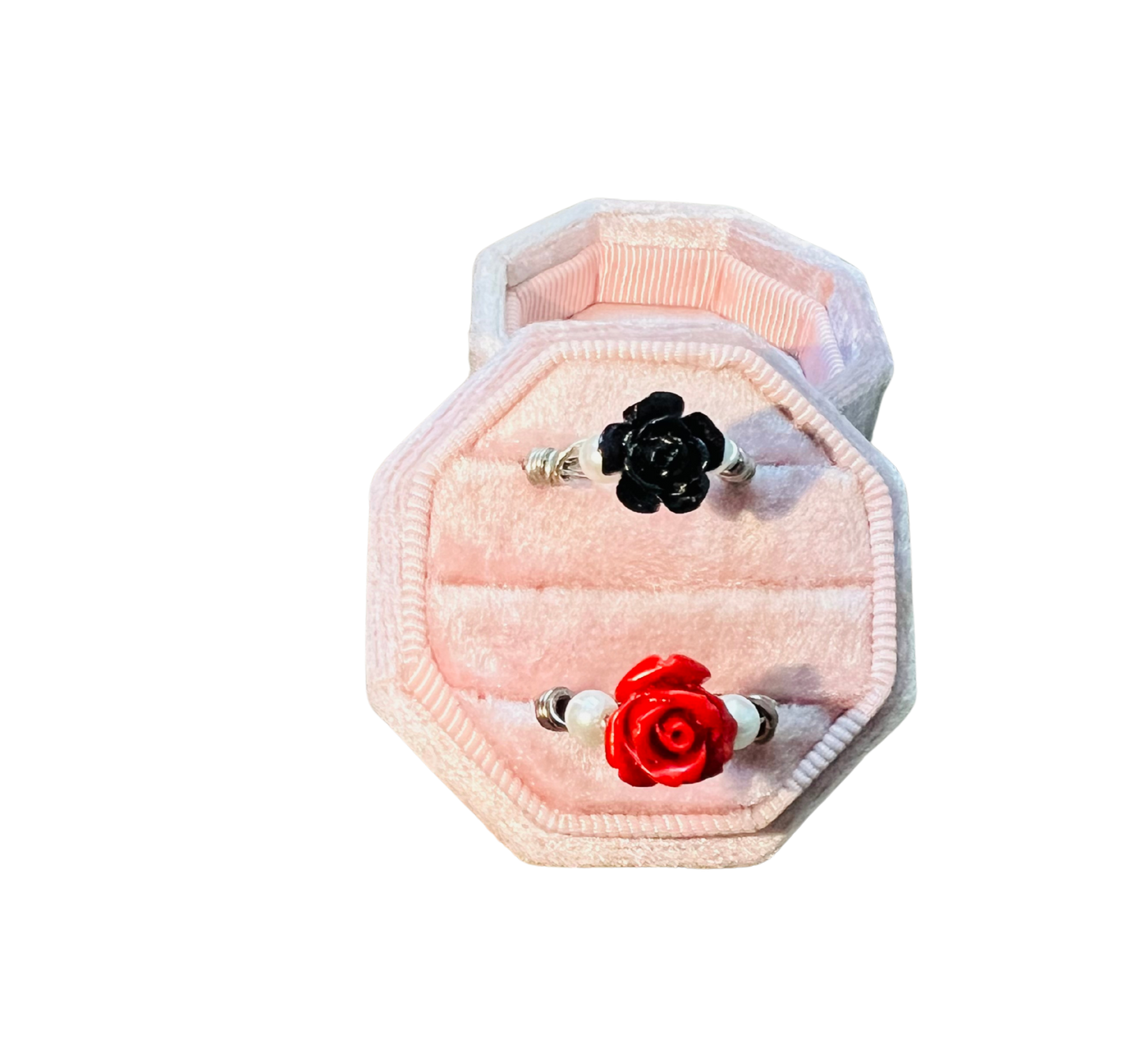 Wire Wrapped Rose Ring with Accents