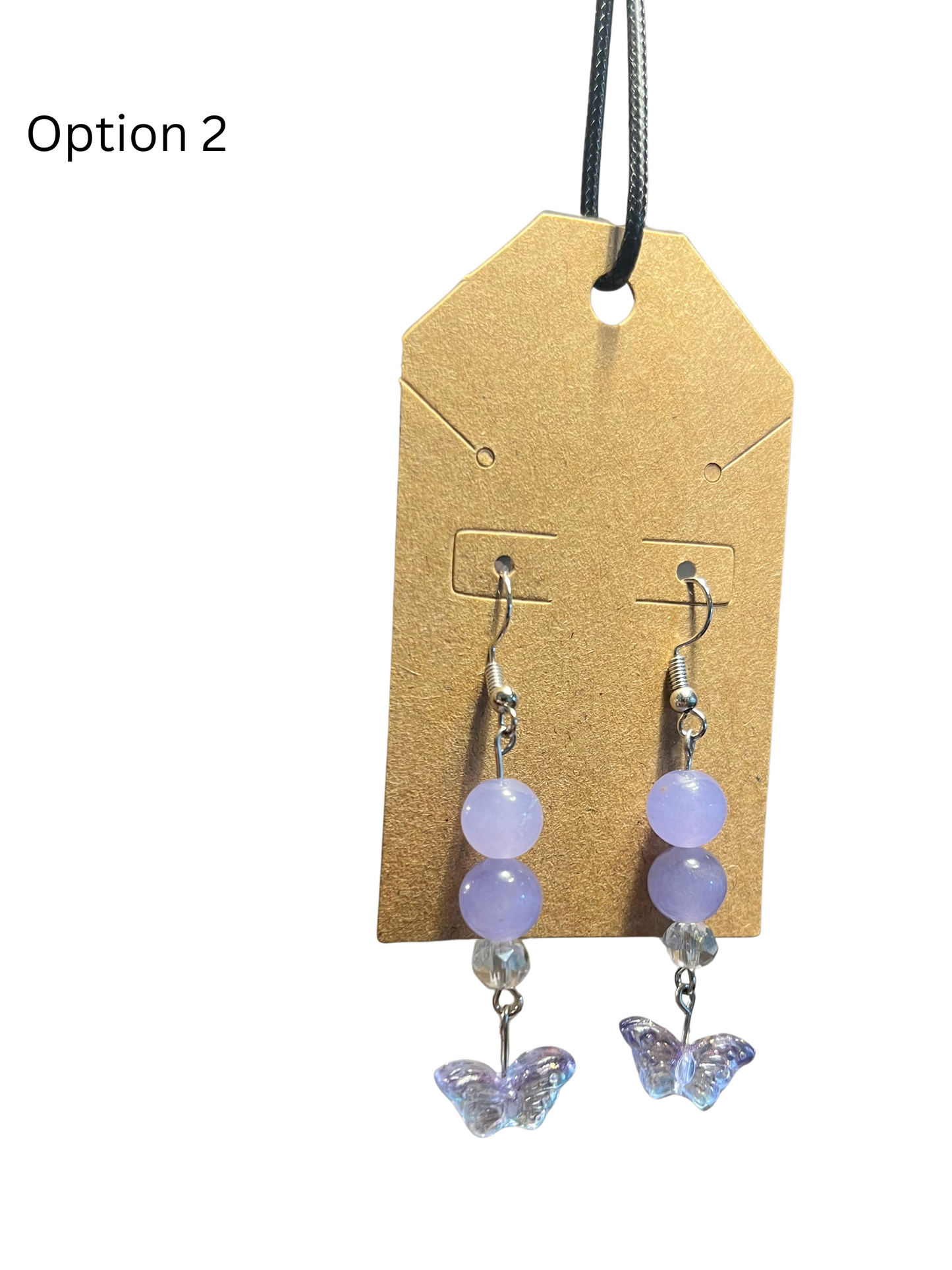 Purple Jade Butterfly Earrings