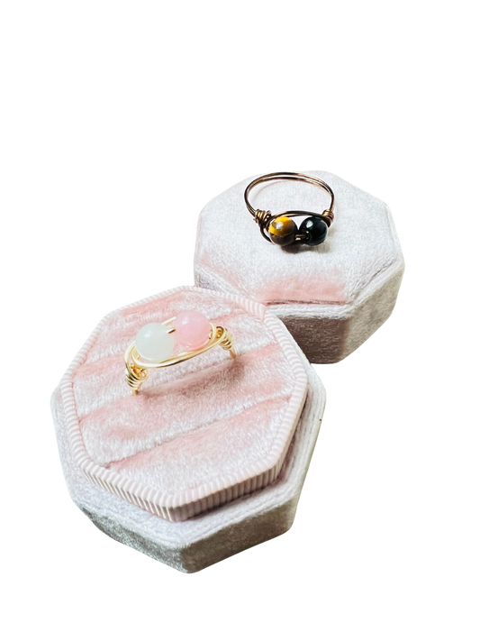 Wire Wrapped 6mm Gemstone Ring
