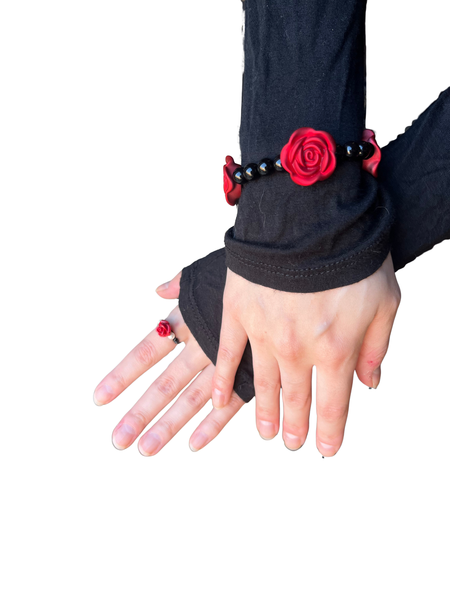 Wire Wrapped Rose Ring with Accents