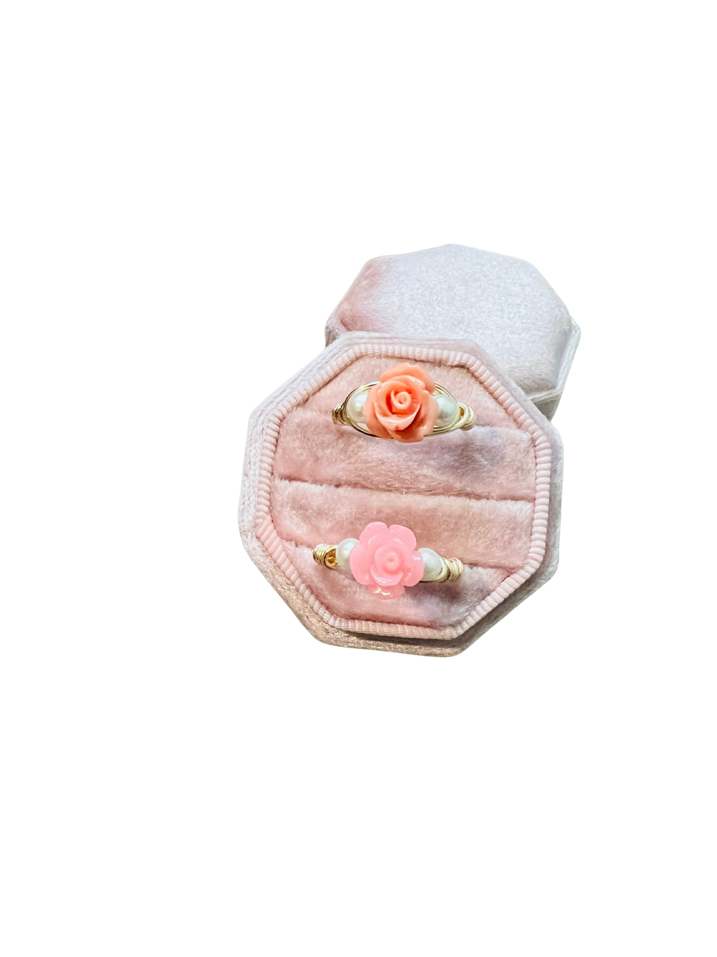 Wire Wrapped Rose Ring with Accents